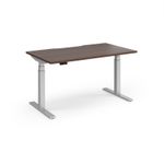 Elev8 Luxe Straight Sit-Stand Desk 1400mm x 800mm - Silver Frame / Walnut Top