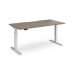 Elev8 Luxe Straight Sit-Stand Desk 1600mm x 800mm - White Frame / Nebraska Oak Top