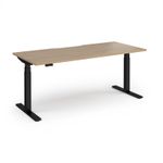 Elev8 Luxe Straight Sit-Stand Desk 1800mm x 800mm - Black Frame / Kendal Oak Top