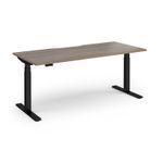 Elev8 Luxe Straight Sit-Stand Desk 1800mm x 800mm - Black Frame / Nebraska Oak Top