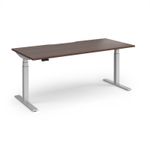 Elev8 Luxe Straight Sit-Stand Desk 1800mm x 800mm - Silver Frame / Walnut Top