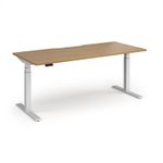 Elev8 Luxe Straight Sit-Stand Desk 1800mm x 800mm - White Frame / Oak Top