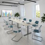 Elev8 Luxe Sit-Stand Back-To-Back Desks 1600mm x 800mm - Black Frame / Walnut Top