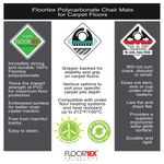 Floortex Polycarbonate Carpet Chair Mat 1500x1200x2.3mm 1115223ER