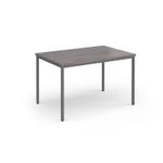 Flexi 25 rectangular table with graphite frame 1200mm x 800mm - grey oak