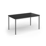 Flexi 25 rectangular table with graphite frame 1400mm x 800mm - Black