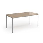 Flexi 25 rectangular table with silver frame 1600mm x 800mm - Kendal Oak