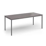 Flexi 25 rectangular table with graphite frame 1800mm x 800mm - grey oak