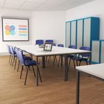 Flexi 25 square table with silver frame 800mm x 800mm - Light Grey