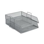 5 Star Mesh Letter Tray Scratch Resistant Stackable Front Load Portrait Foolscap Silver 287901