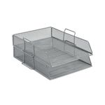 5 Star Mesh Letter Tray Scratch Resistant Stackable Front Load Portrait Foolscap Silver 287901