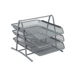 5 Star Mesh Letter Tray 3 Tier Stackable Front Load Portrait Foolscap Silver 288110