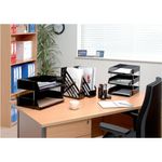 5 Star Letter Tray High-impact Polystyrene Foolscap Black 295829