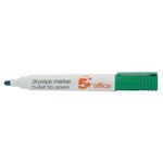 5 Star Drywipe Marker Bullet Tip Xylene/Toluene-free 3mm Line Green (Pack of 12) 296158