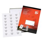 5 Star Multipurpose Labels Laser Copier Inkjet 63.5x38.1mm White (Pack of 2100) 296778