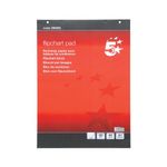 5 Star Flipchart Pad Plain Perforated Punched 2 Holes 40 Sheets 70gsm A1 (Pack of 5) 296956