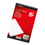 5 Star Wirebound Shorthand Pad Ruled 60gsm 300 Page 127x200mm Red (Pack of 10) 330038