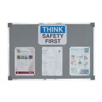 5 Star Felt Noticeboard with Wall Fixing Kit and Aluminium Trim 900x600mm Grey 397786