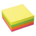 5 Star Re-move Sticky Notes Block Repositionable 400 Sheets 76x76mm Neon Rainbow 397980