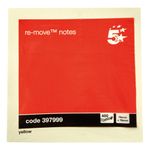 5 Star Sticky Notes Repositionable Cube 400 Sheets 76x76mm Yellow 397999