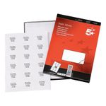 5 Star Multipurpose Labels Laser Copier Inkjet 63.5x46.6mm White (Pack of 1800) 423849