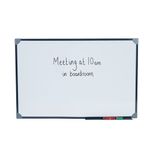 5 Star Magnetic Drywipe Board Steel Trim with Fixing Kit and Detachable Pen Tray 900x600mm 424119