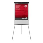 5 Star Flipchart Easel with Telescopic Legs 700x82x1900mm for A1 and Euro Pads 424461