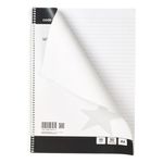 5 Star Spiral Notebook Ruled 60gsm 100 Page A4 Black/White (Pack of 10) 505331
