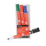 5 Star Drywipe Marker Bullet Tip Xylene/Toluene-free 3mm Line Wallet Assorted (Pack of 4) 555575