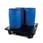 5 Star Nestable Drum Sump Pallet for 4x 205L Drums Black FS564942