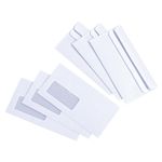 5 Star DL Window Wallet Envelope Press Seal 80gsm 110x220mm White (Pack of 1000) 638515