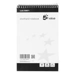 5 Star Spiral Shorthand Notebook Ruled 60gsm 160 Page 127x200mm Black/White (Pack of 10) 638671