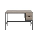 5 Star Varo Rectangular Desk with 2 Drawers Grey Oak/Black FS646637