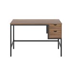 5 Star Varo Rectangular Desk with 2 Drawers Dark Walnut/Black FS646668