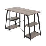 5 Star Strivo A/Frame Desk with Shelves Grey Oak/Black FS646682