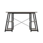 5 Star Strivo A/Frame Desk with Shelves Grey Oak/Black FS646682