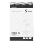 5 Star Spiral Shorthand Notebook Ruled 60gsm 300 Page 127x200mm Black/White (Pack of 5) 646964