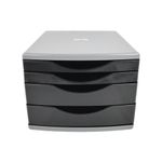 5 Star 4 Drawer Tower 180mm 2x30mm 2x60mm Classic Black/Grey FS676762