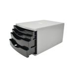 5 Star 4 Drawer Tower 180mm 2x30mm 2x60mm Classic Black/Grey FS676762