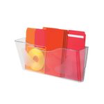 5 Star Wall Pocket Literature Holder with Wall Fixings A4 Landscape Crystal FS677401