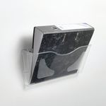 5 Star Wall Pocket Literature Holder with Wall Fixings A4 Landscape Crystal FS677401