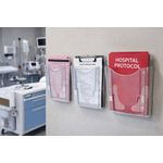 5 Star Wall Pocket Literature Holder with Wall Fixings A4 Portrait Crystal FS677463
