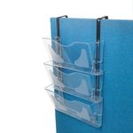 5 Star 3 Pocket Wall Literature Holder A4 Landscape with Wall Fixings and Hanging Bracket FS677467