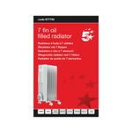 5 Star 7 Fin Oil Filled Radiator 1500W White FS677750