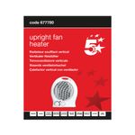 5 Star Upright Portable Fan Heater 2000W White FS677780
