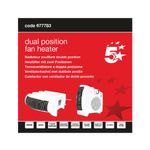 5 Star Dual Position Portable Fan Heater 1000W/2000W White FS677783