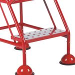 5 Star UK Domed Feet Punched 3 Tread Steps Red FS687671