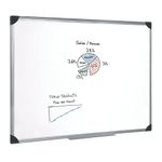 5 Star Whiteboard Drywipe Magnetic with Pen Tray and Aluminium Trim 1800x1200mm 909315