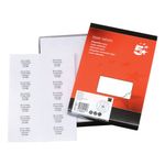 5 Star Multipurpose Labels Laser Copier Inkjet 99.1x38.1mm White (Pack of 3500) 909361