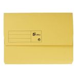 5 Star Recycled Half Flap Document Wallet A4 285gsm Capacity 32mm Yellow (Pack of 50) 913918